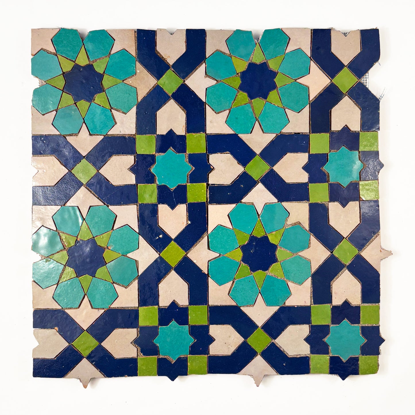 Quartered Mosaic (Pattern #3) Bleu + Beige + Limon + Teal