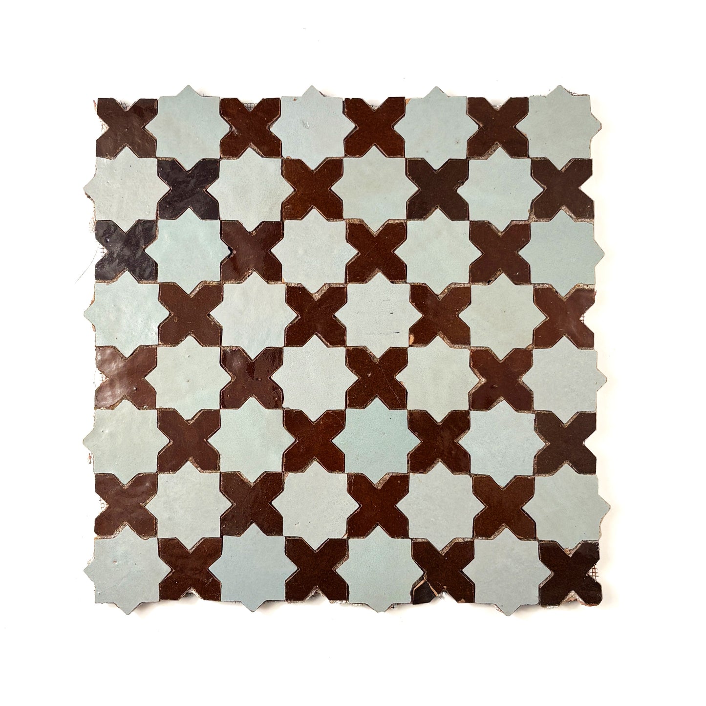 Quartered Mosaic (Pattern #1) Celeste + Chocolate