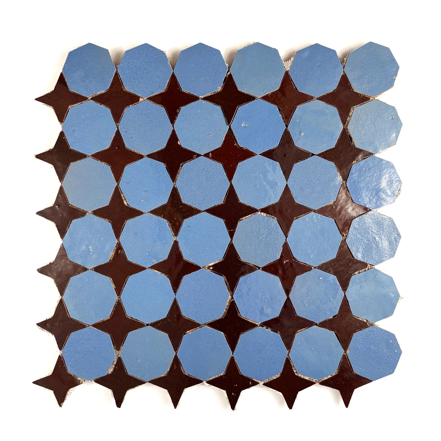 Custom Mosaic (Pattern #4) Cornflower + Chocolate