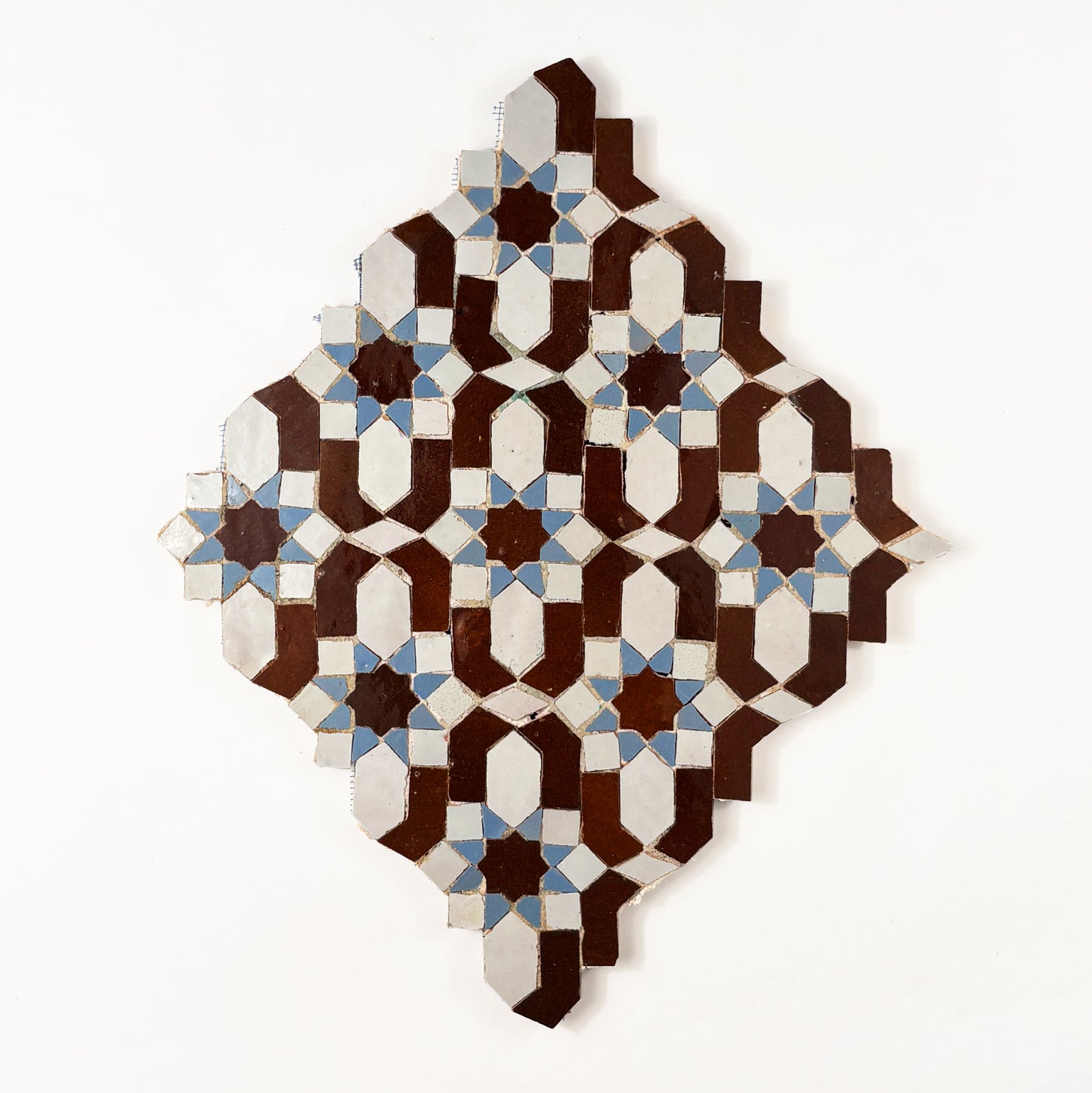 Custom Mosaic (Pattern #2) Blanc + Chocolate + Cornflower