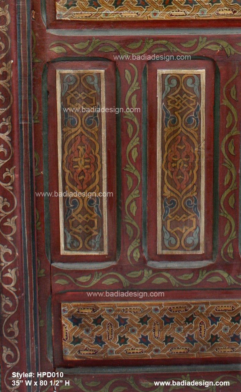 Moroccan Red Hand Painted Door