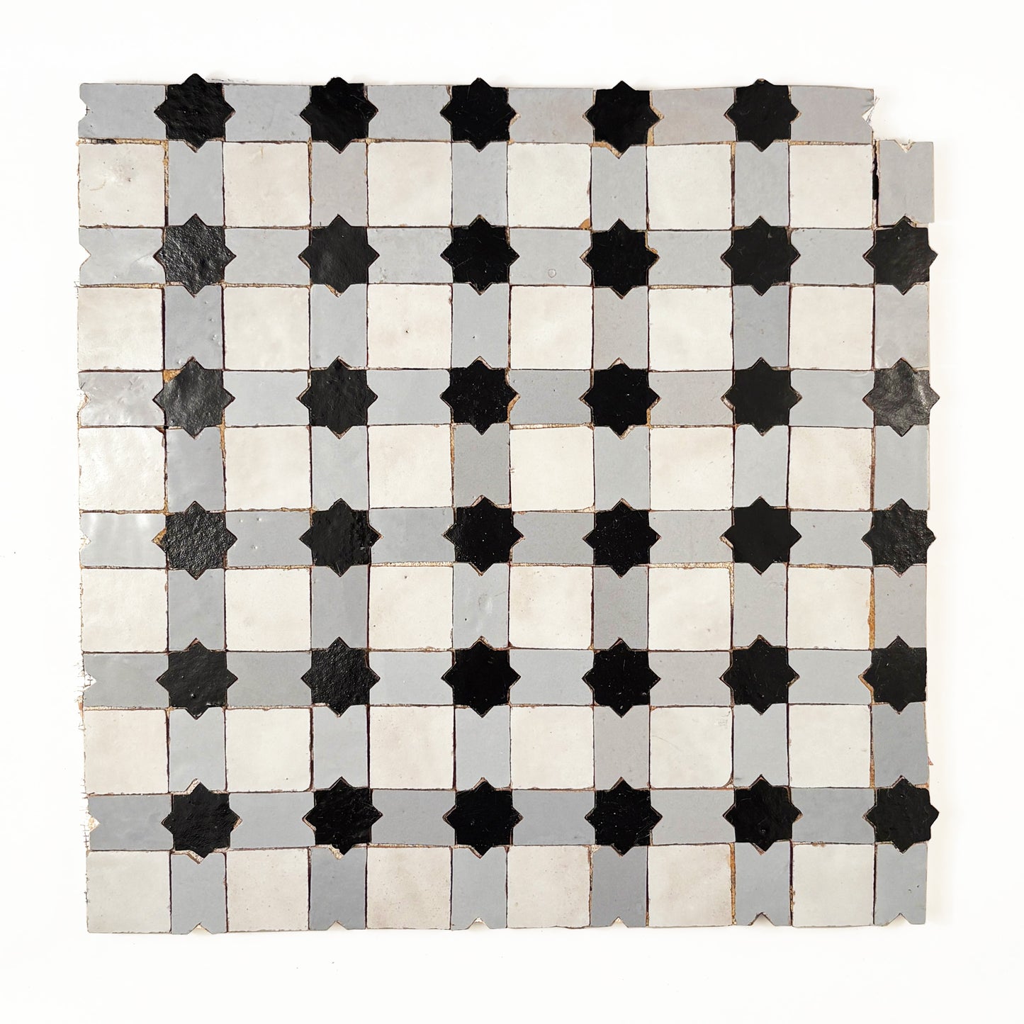 Quartered Mosaic (Pattern #4) Noir + Gris + Blanc