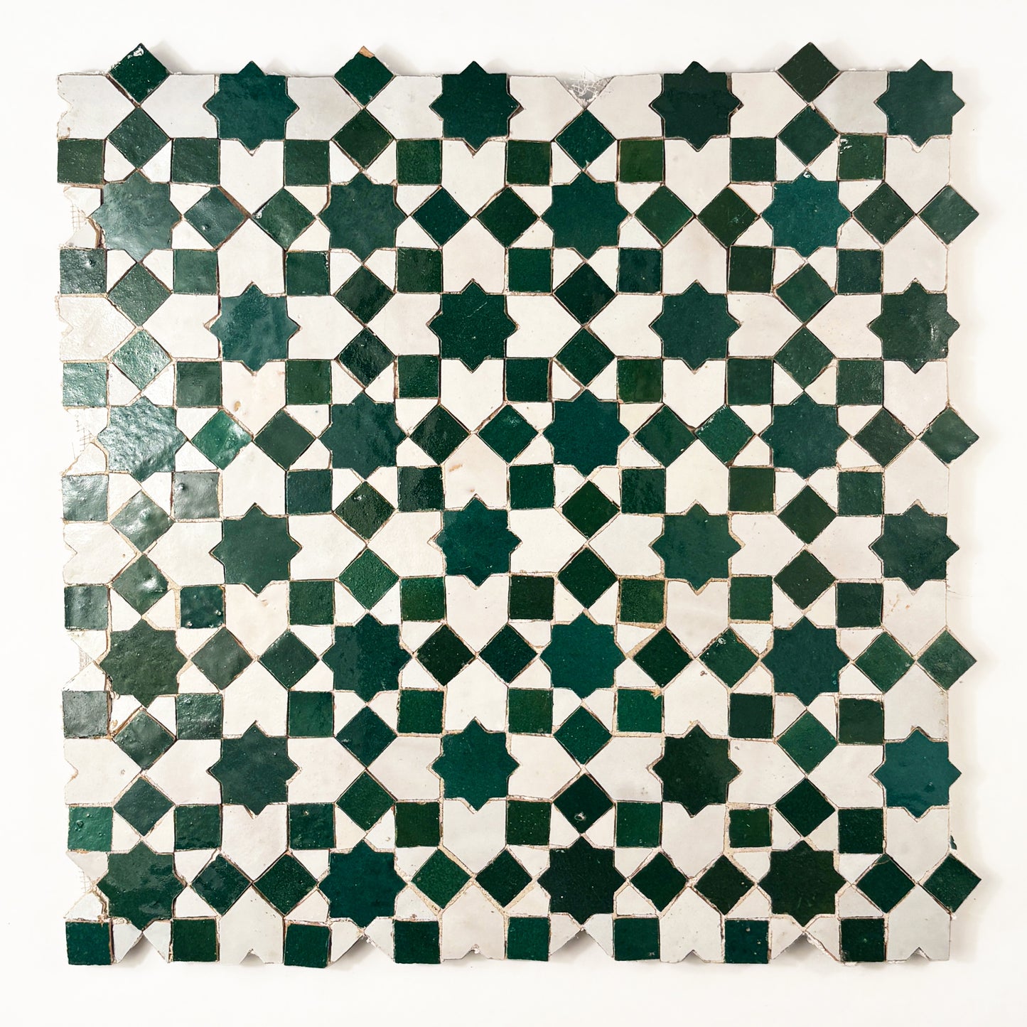 Quartered Mosaic (Pattern #3) Verte + Blanc
