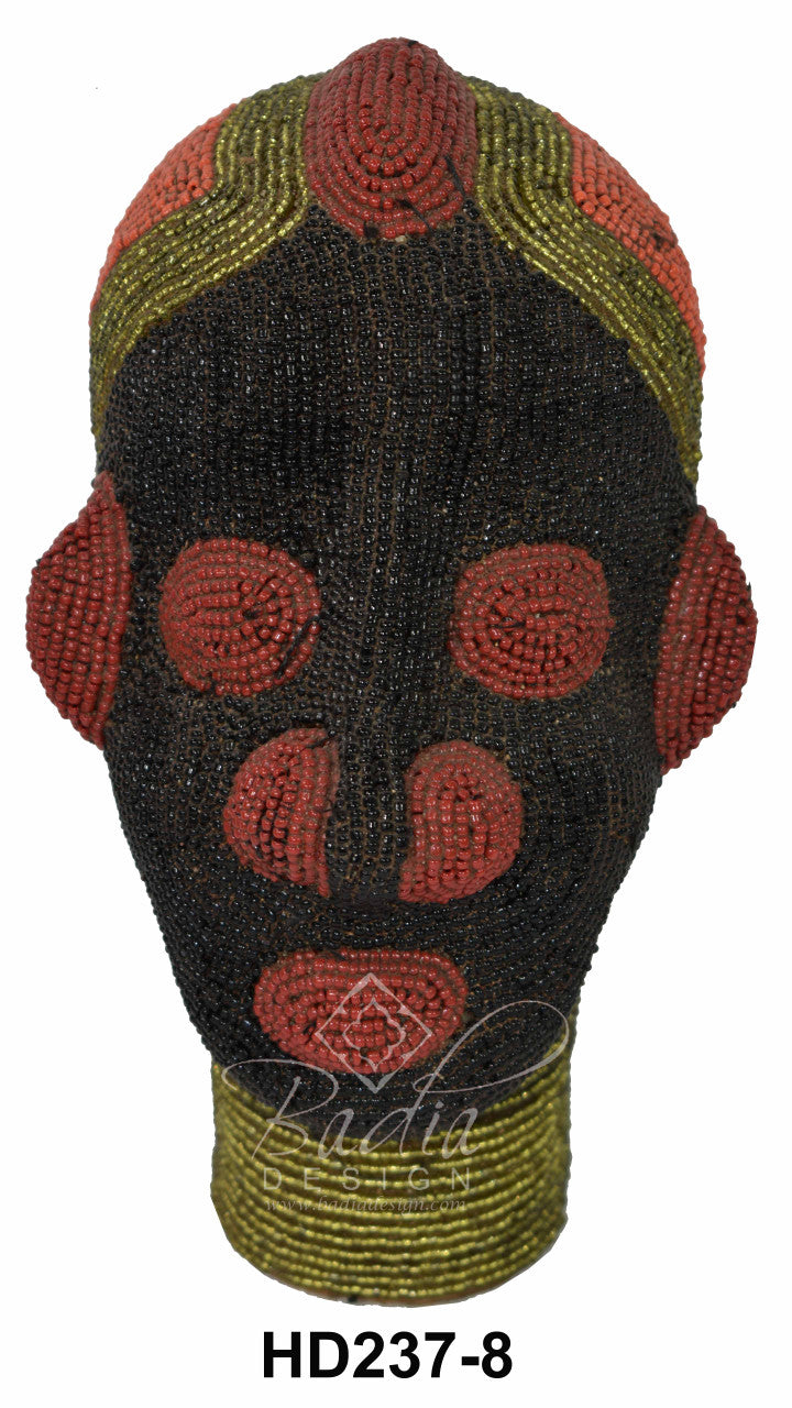 Handmade African Beaded Head Sculptures