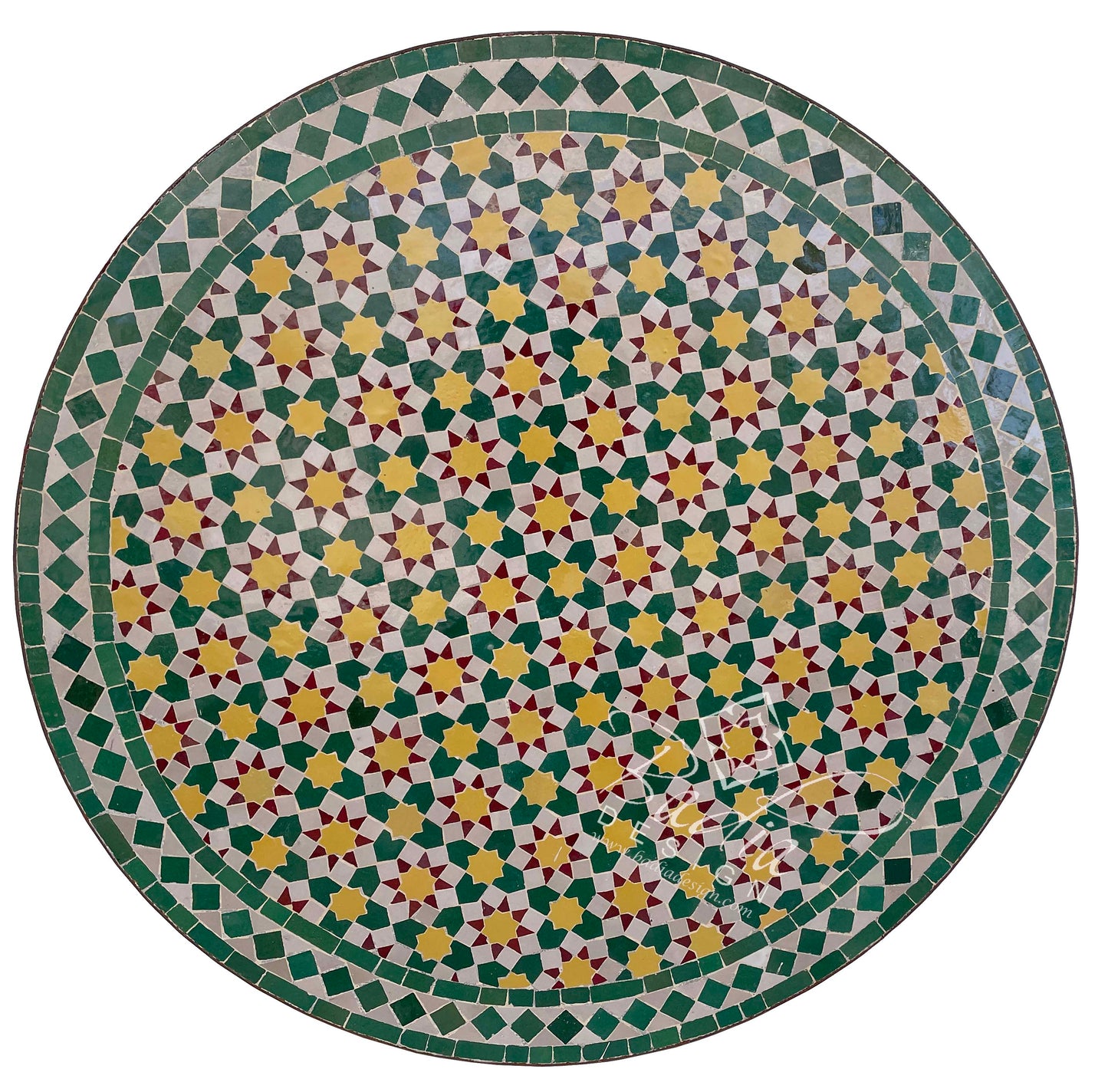 Round Vivid Color Tile Table Top
