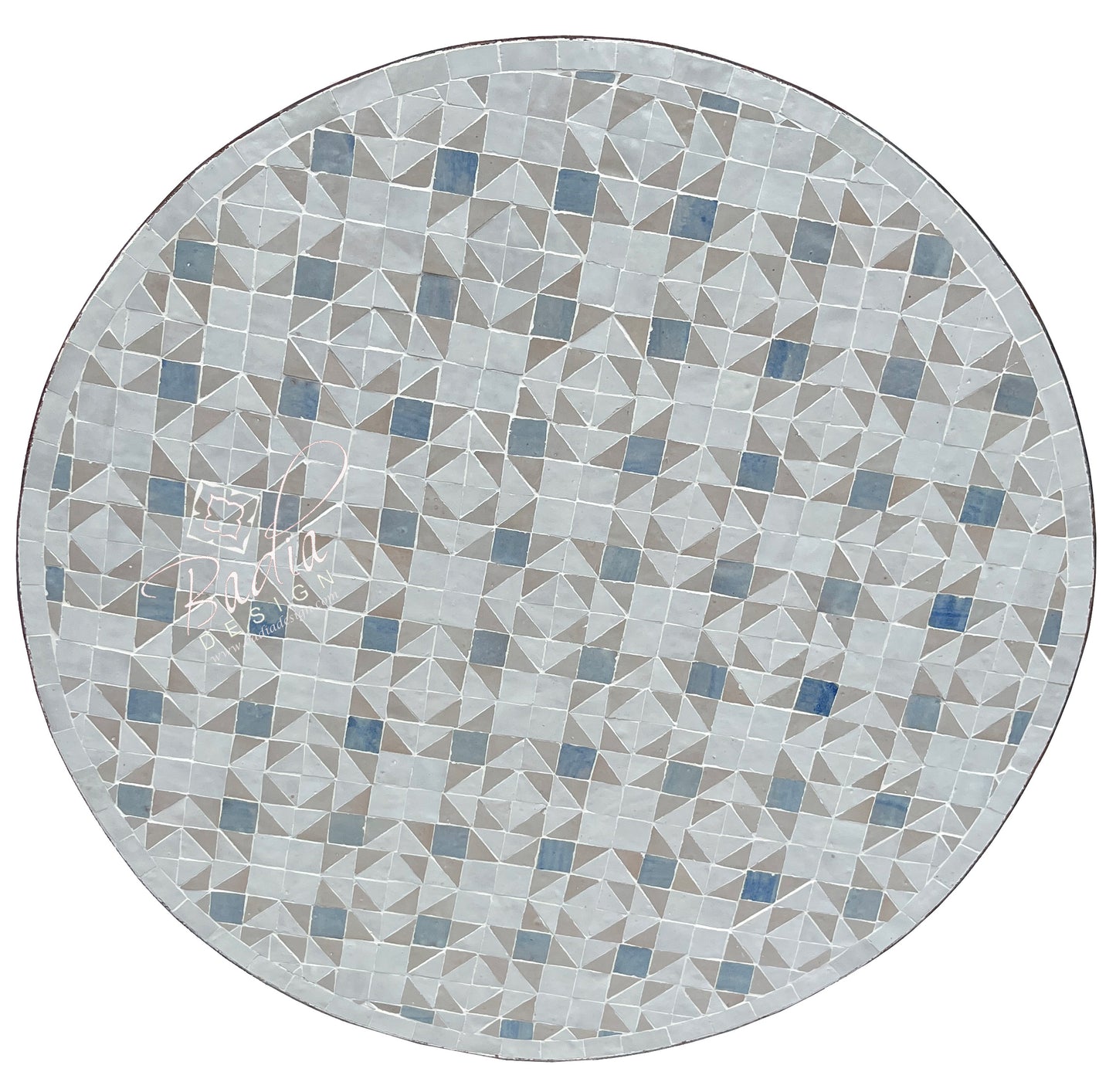 Intricately Designed Round Mosaic Tile Table Top