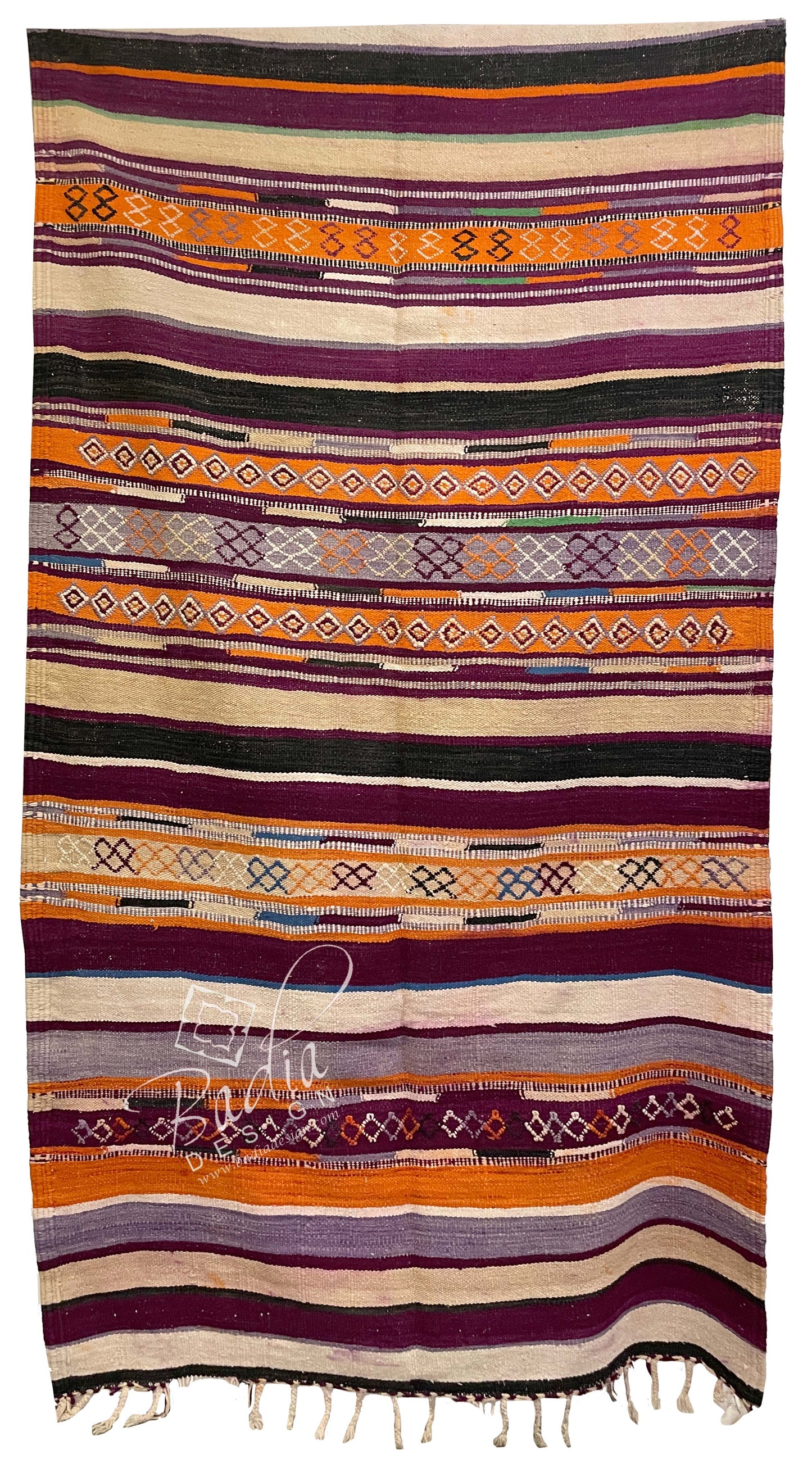 Multi-Color Berber Rug with Tribal Designs