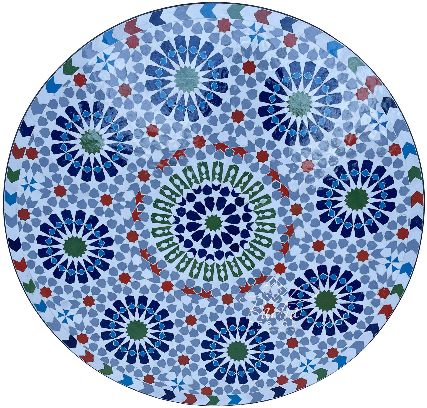 Intricately Designed and Vivid Color Ceramic Tile Table Top