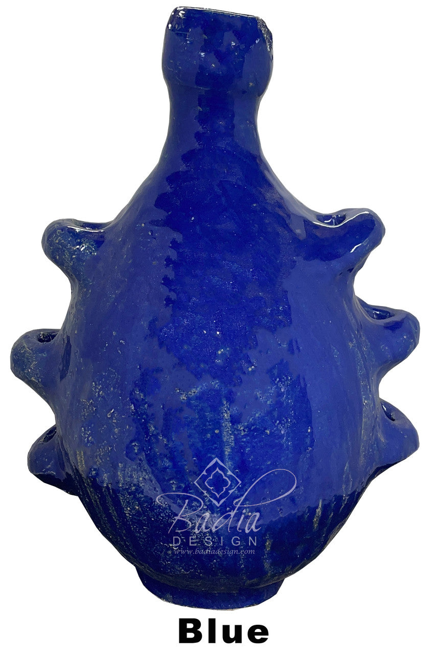 Hand Sculpted Spiked Ceramic Flower Vase