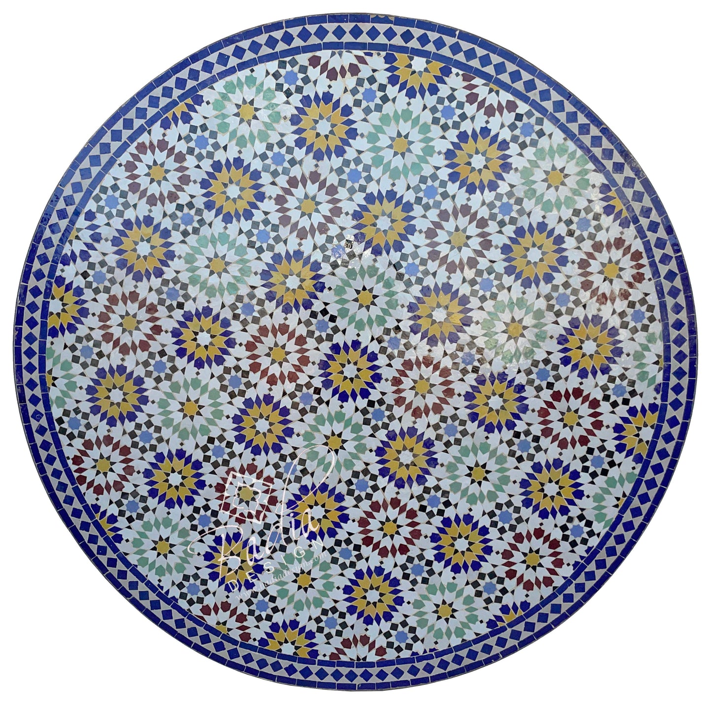 Multi-Color Moroccan Mosaic Tile Table Top