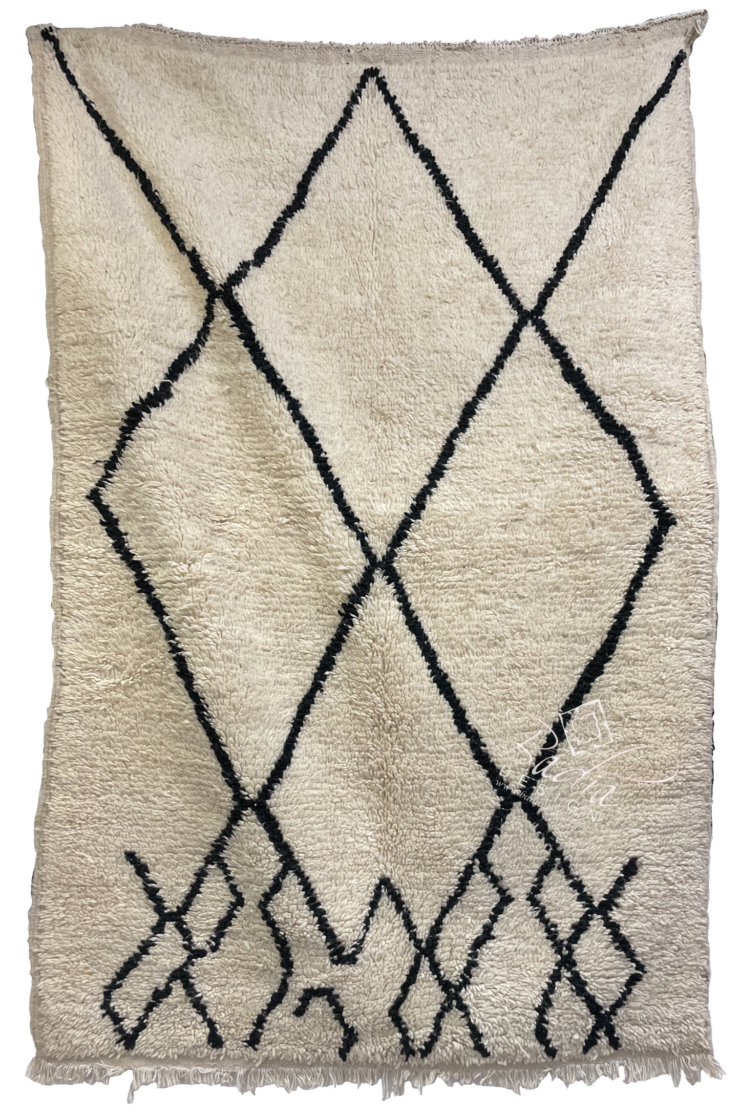 Small Cream Color Moroccan Rug
