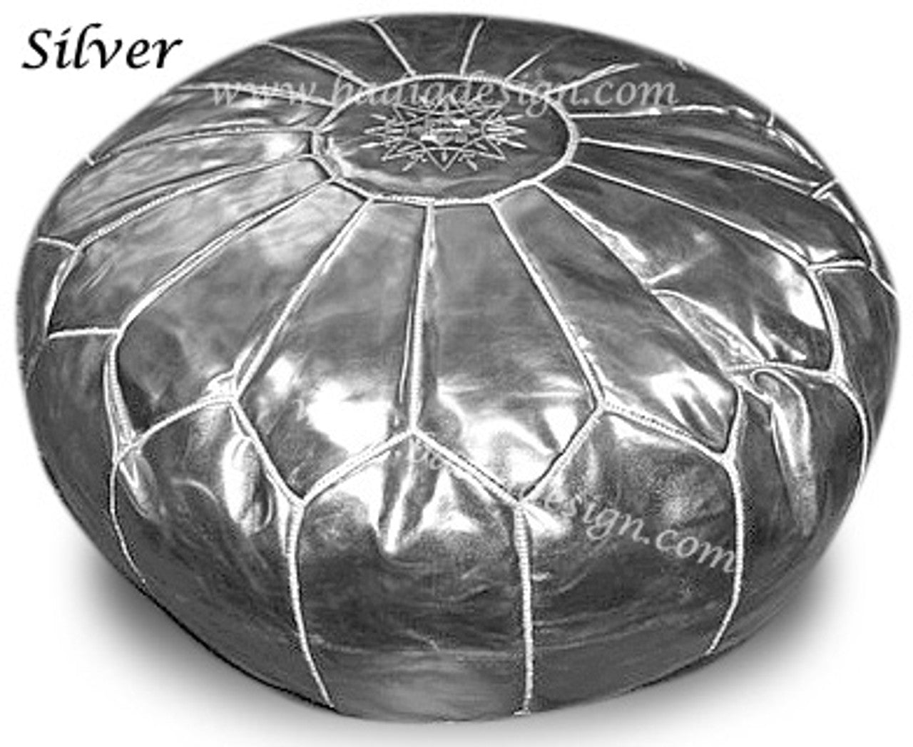 Extra Large Metallic Faux Leather Ottoman