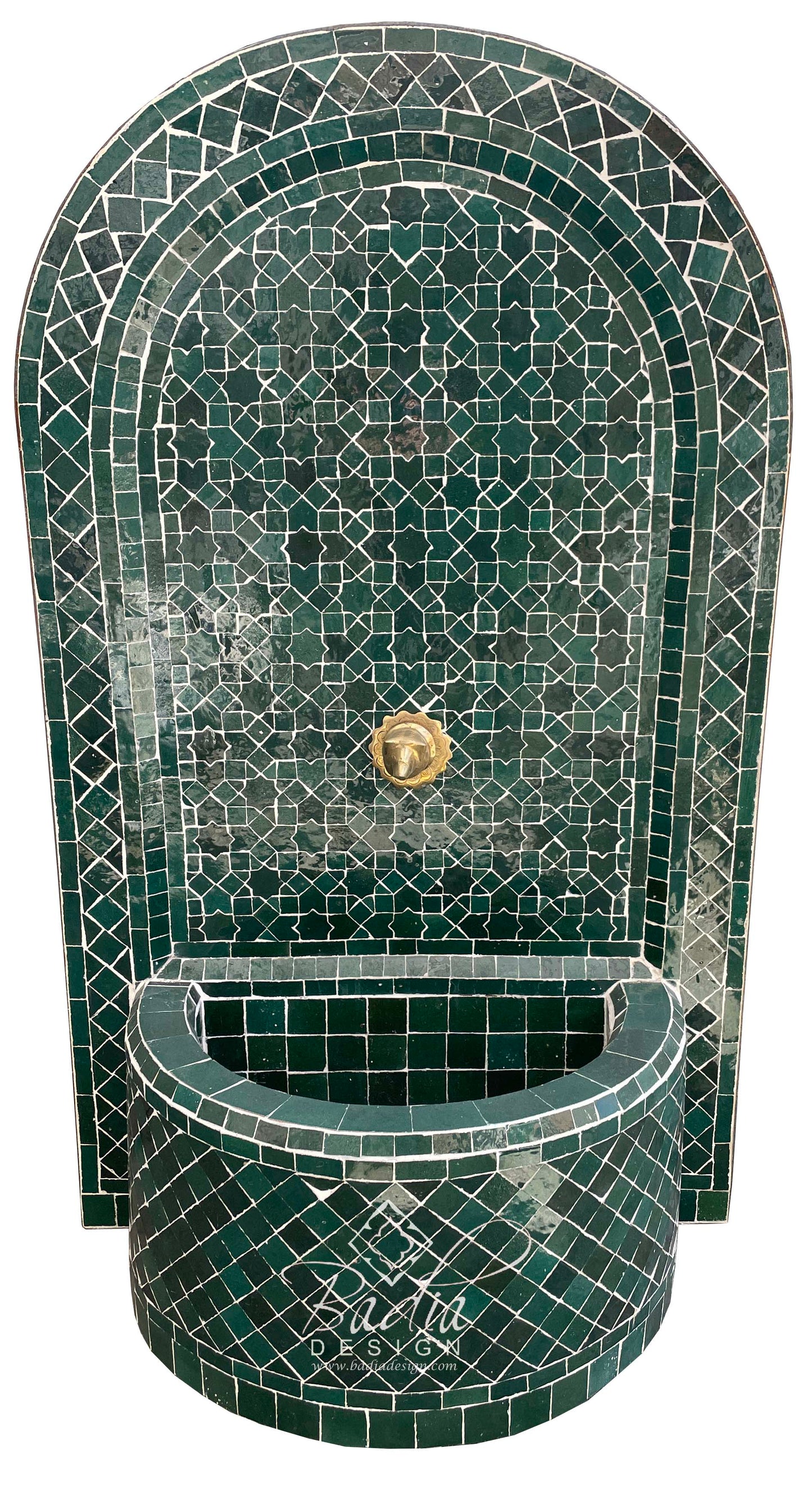 Green Moroccan Mosaic Tile Water Fountain