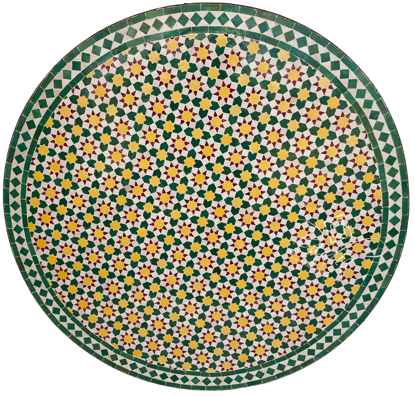 Green Moroccan Mosaic Tile Table Top