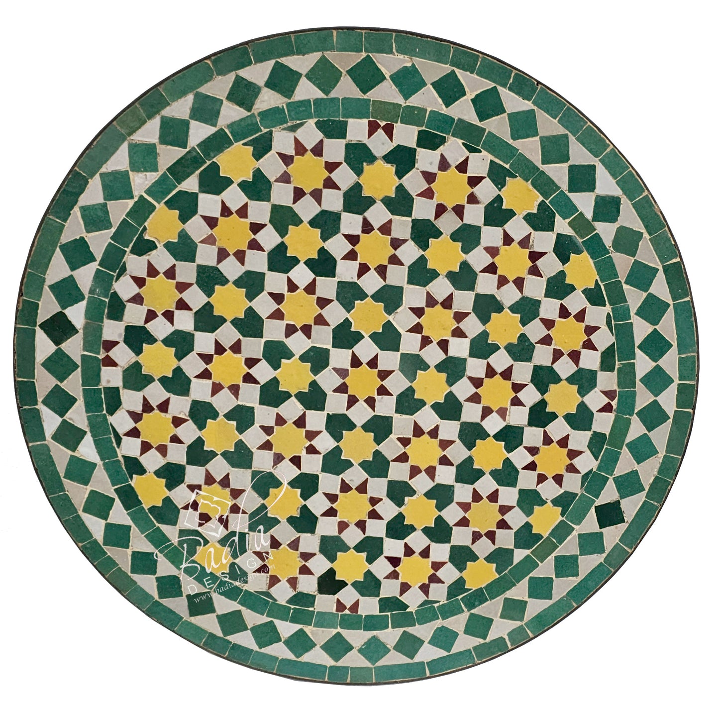 Green Intricately Designed Tile Table Top