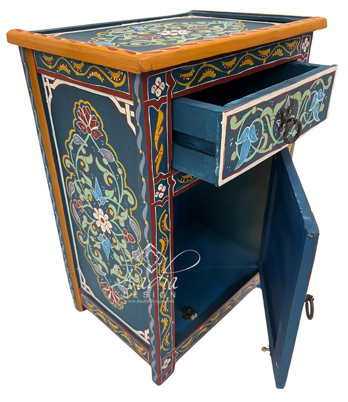 Hand Painted Multi-Color Cabinet Nightstand