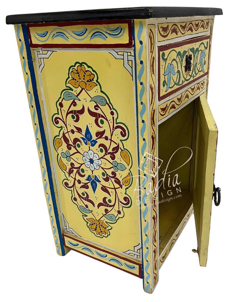 Hand Painted Multi-Color Cabinet Nightstand