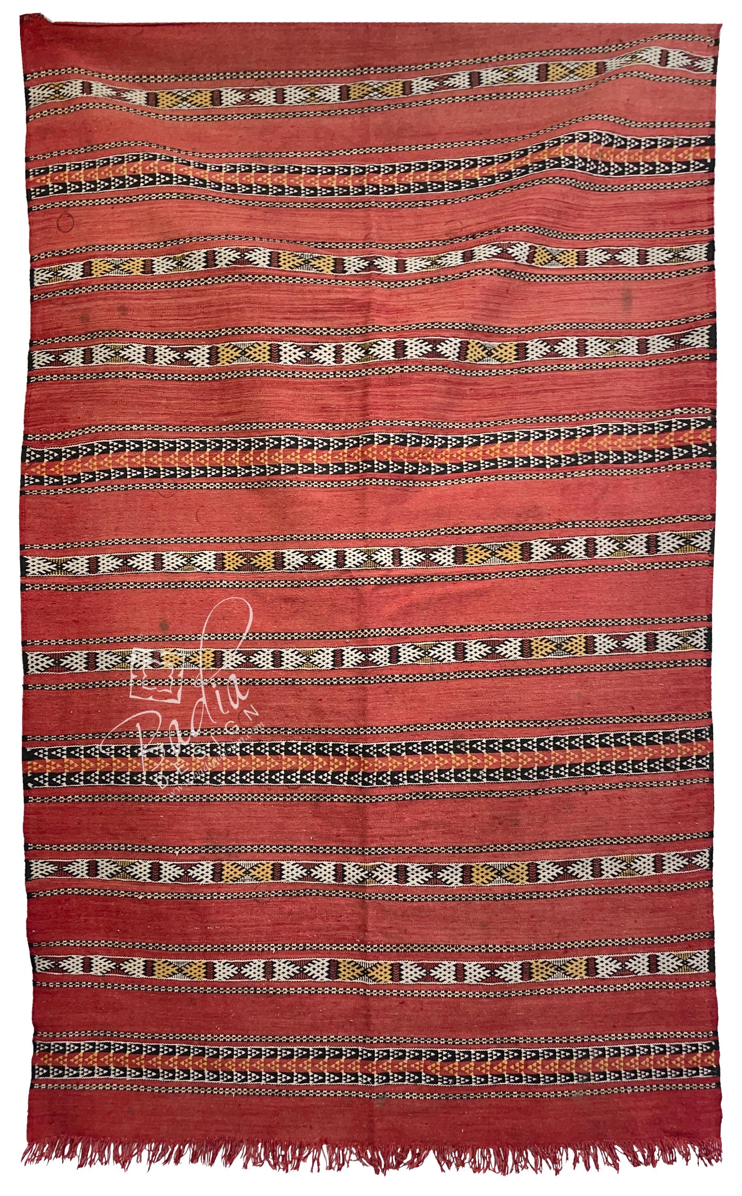 Red Moroccan Tribal Kilim Rug