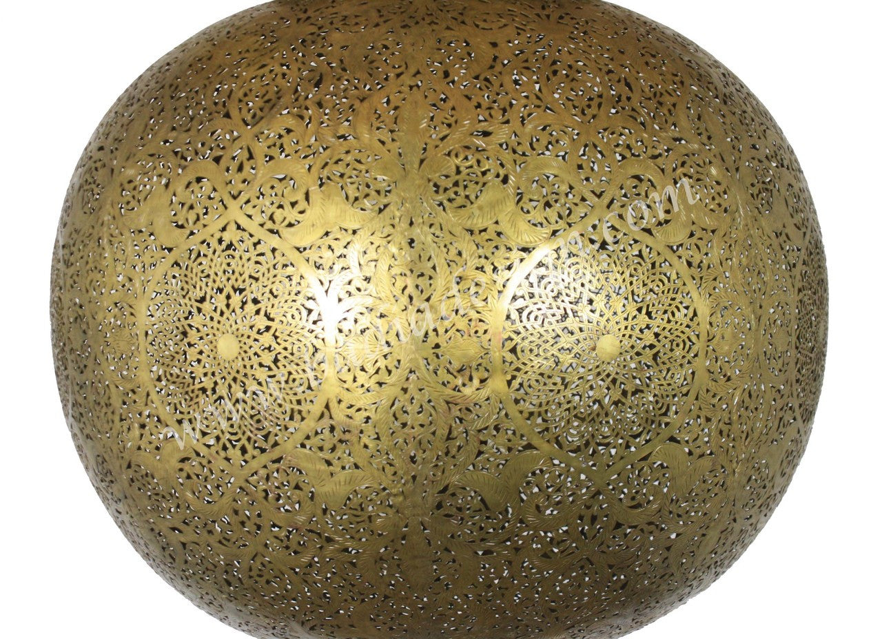 Large Round Brass Chandelier