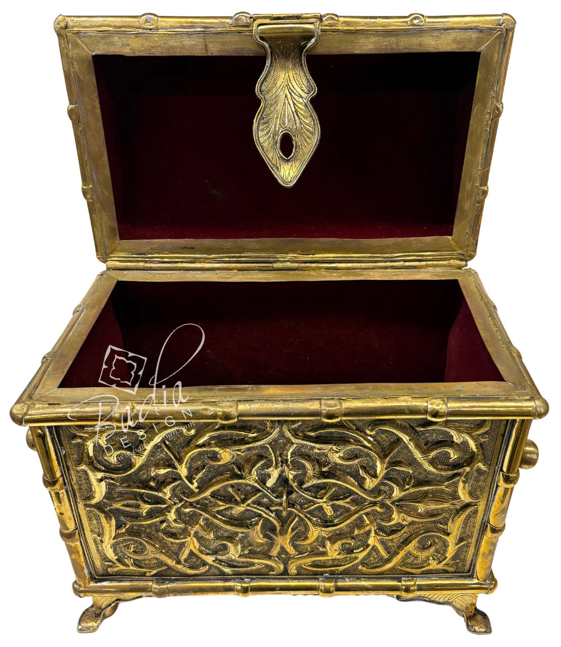 Large Moroccan Brass Treasure Chest