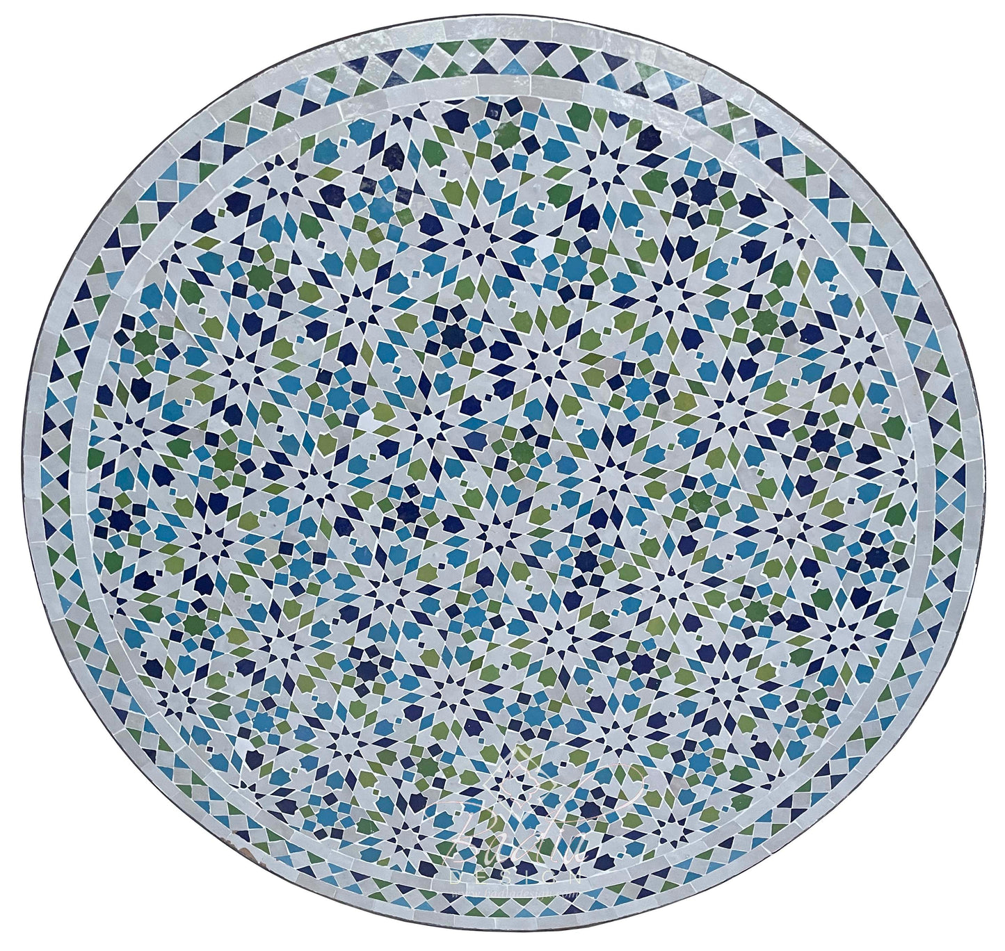 Round Moroccan Mosaic Tile Table Top