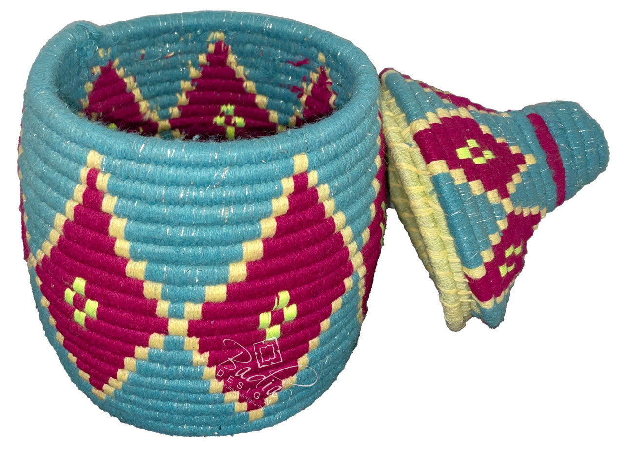 Handwoven Berber Baskets with Bright Colors