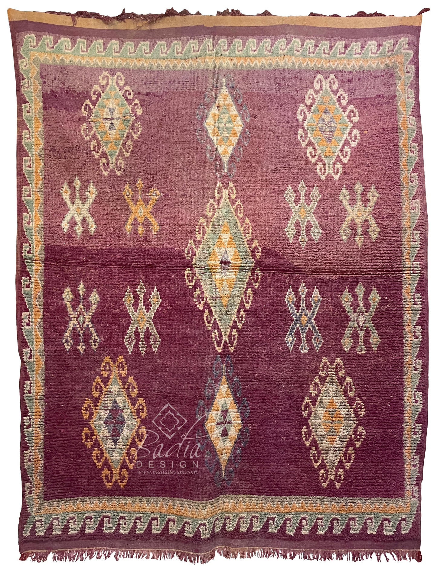 Burgundy Multi-Color Moroccan Berber Rug