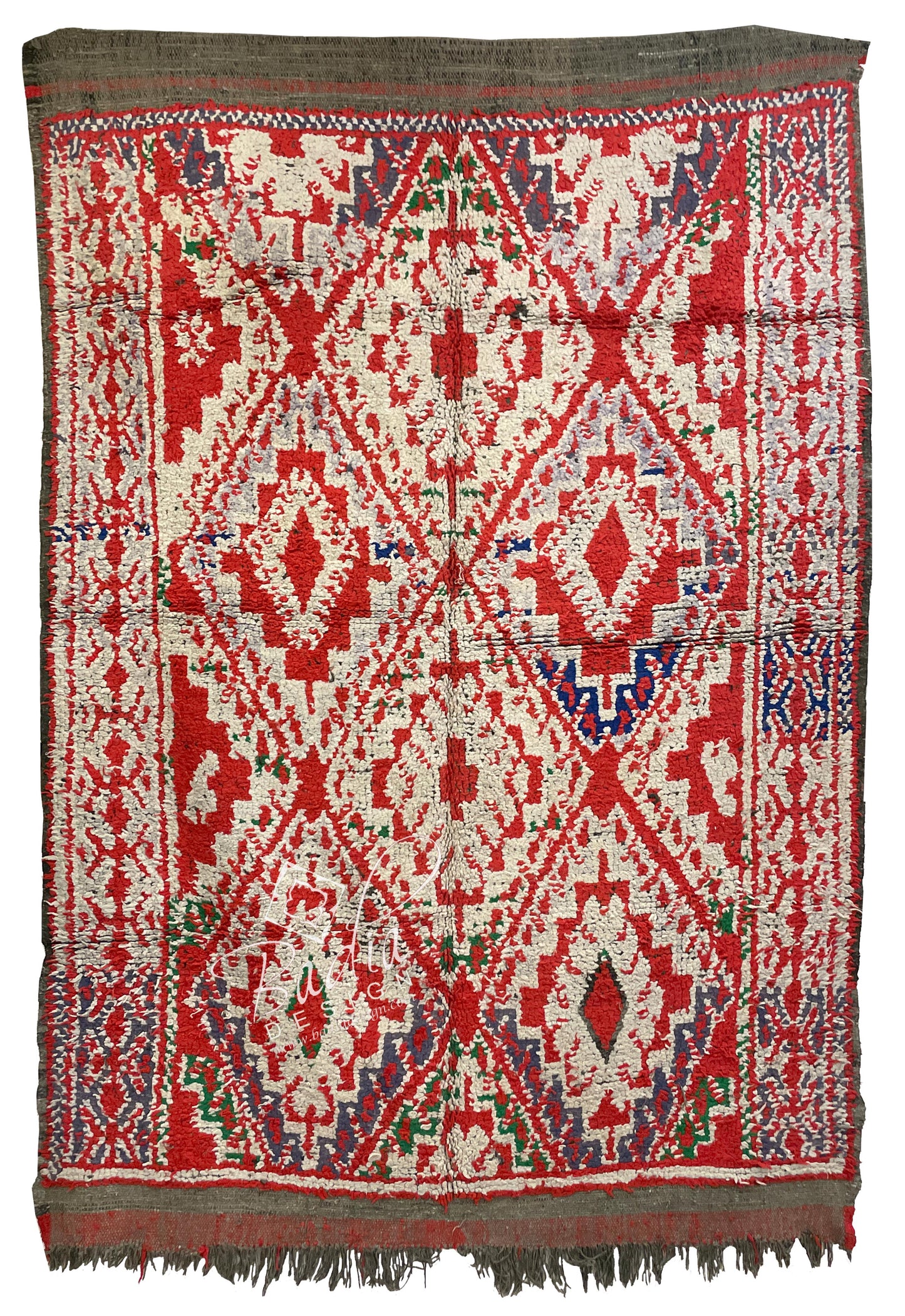 Multi-Color Berber Rug with Tribal Designs