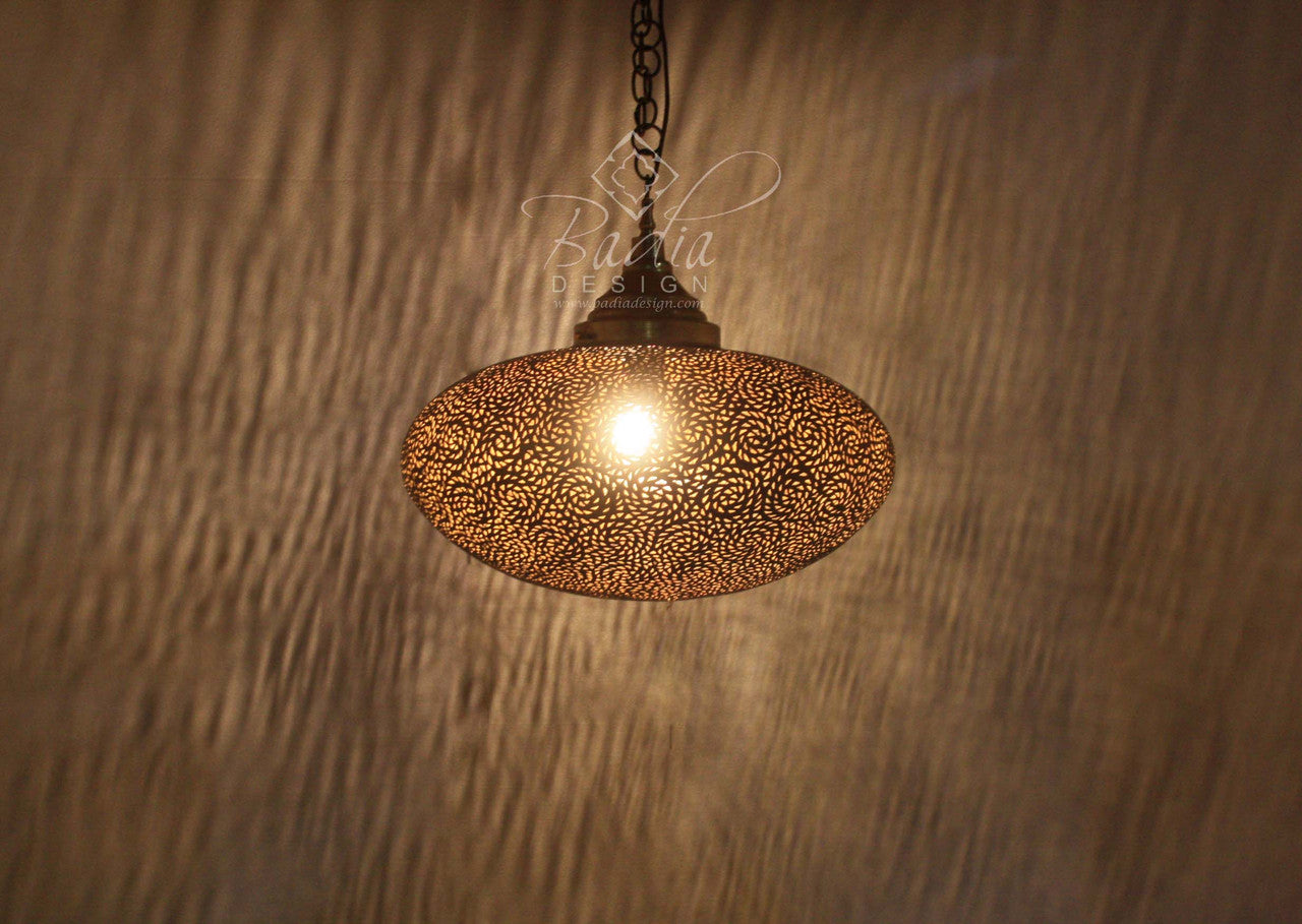 Hand Punched Brass Ceiling Light