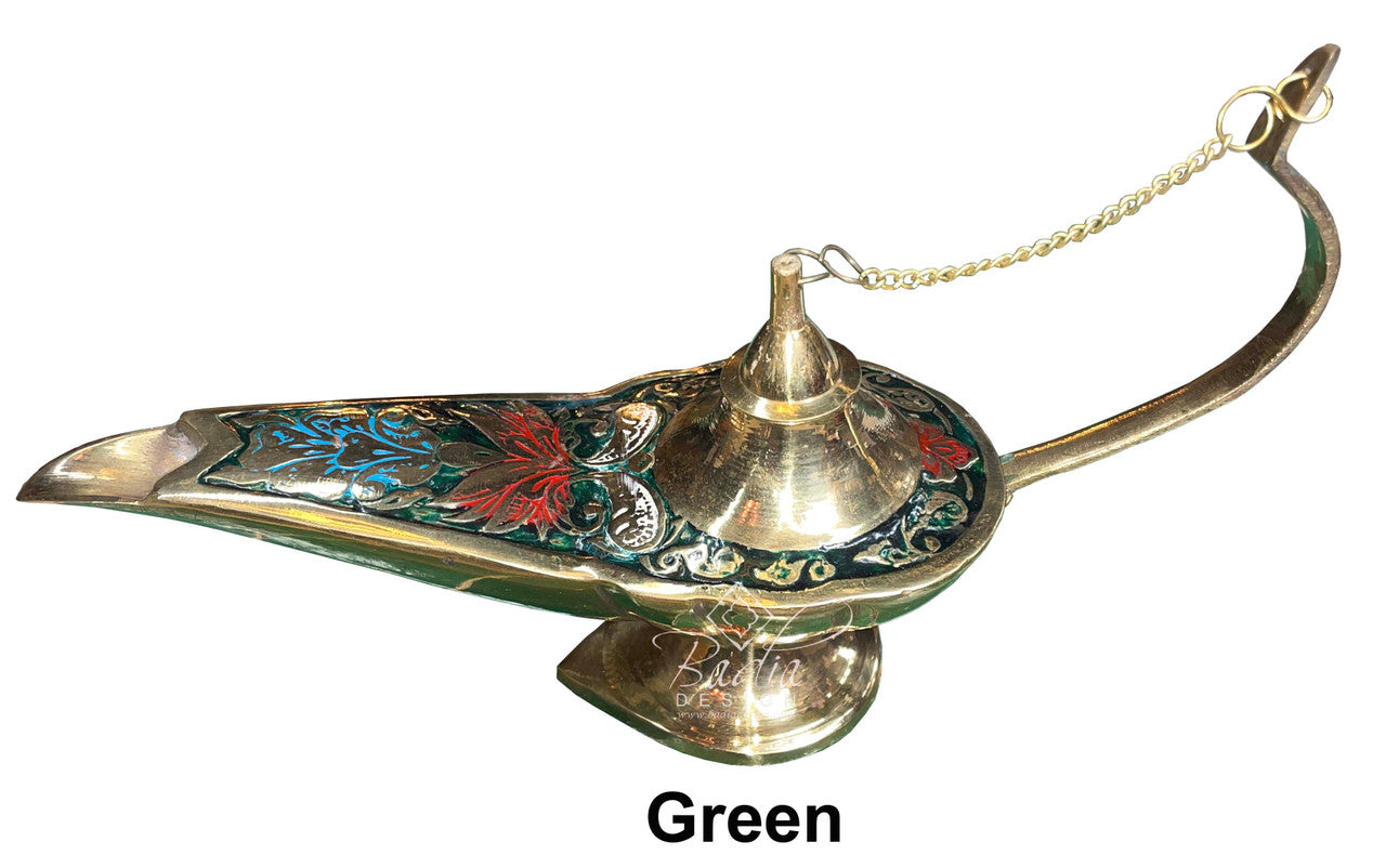 Brass and Multi-Color Aladdin Genie Lamps