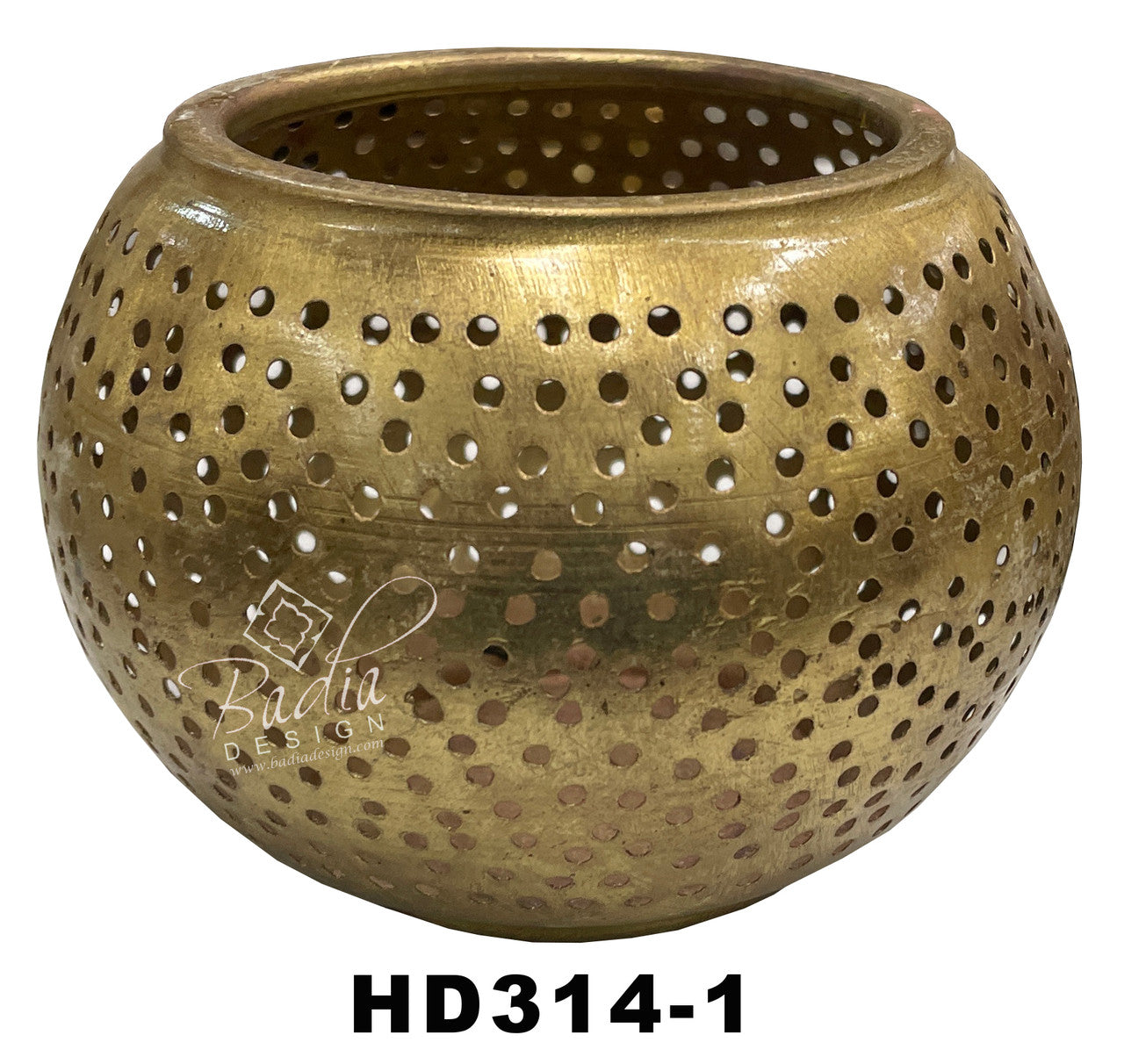 Brass Hand Punched Candle Holder