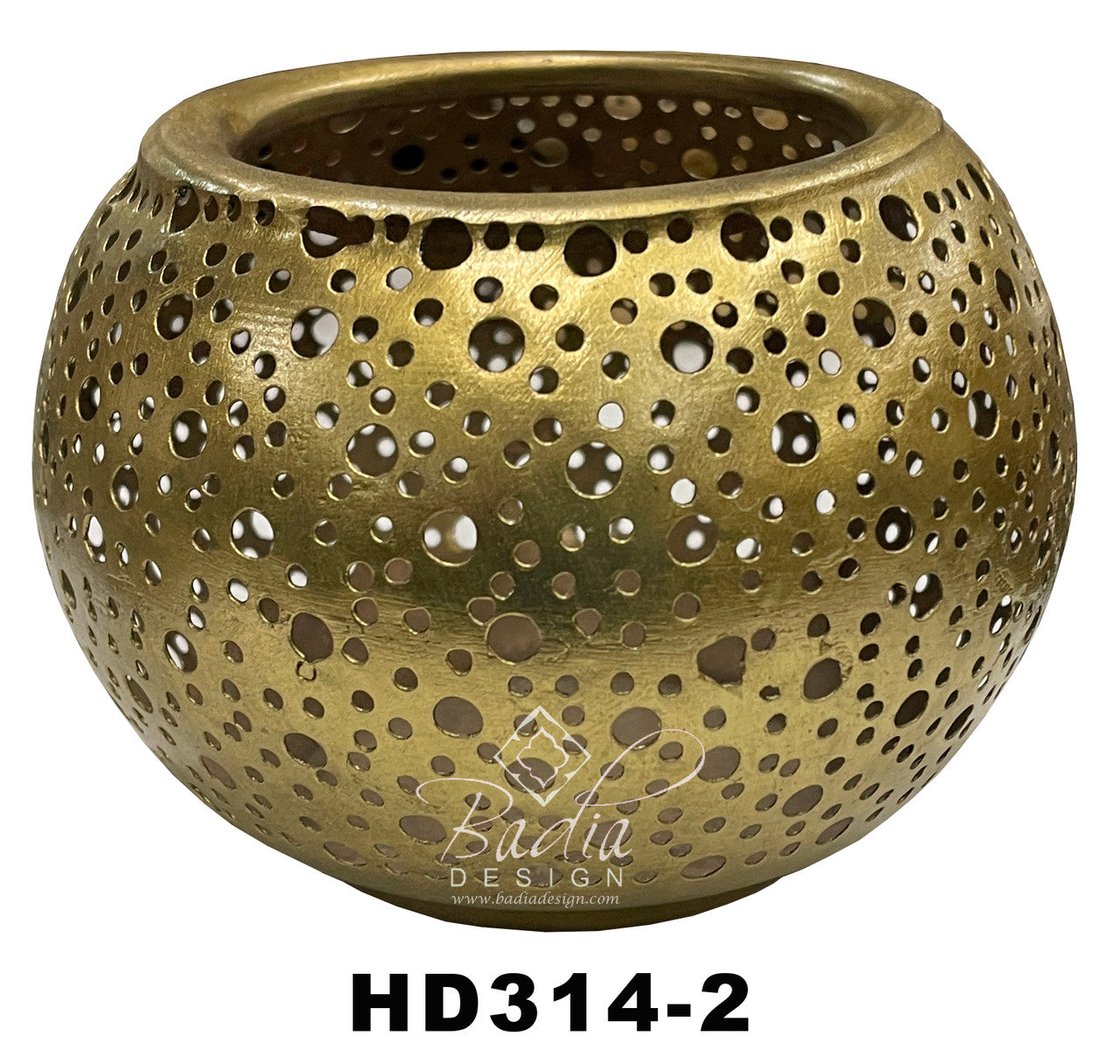 Brass Hand Punched Candle Holder