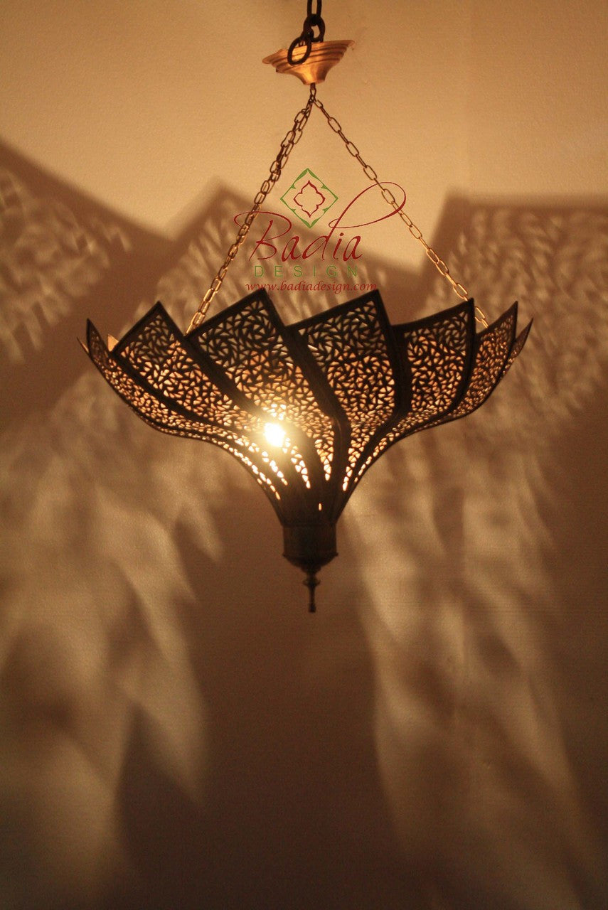 Moroccan Brass Swirl Lamp