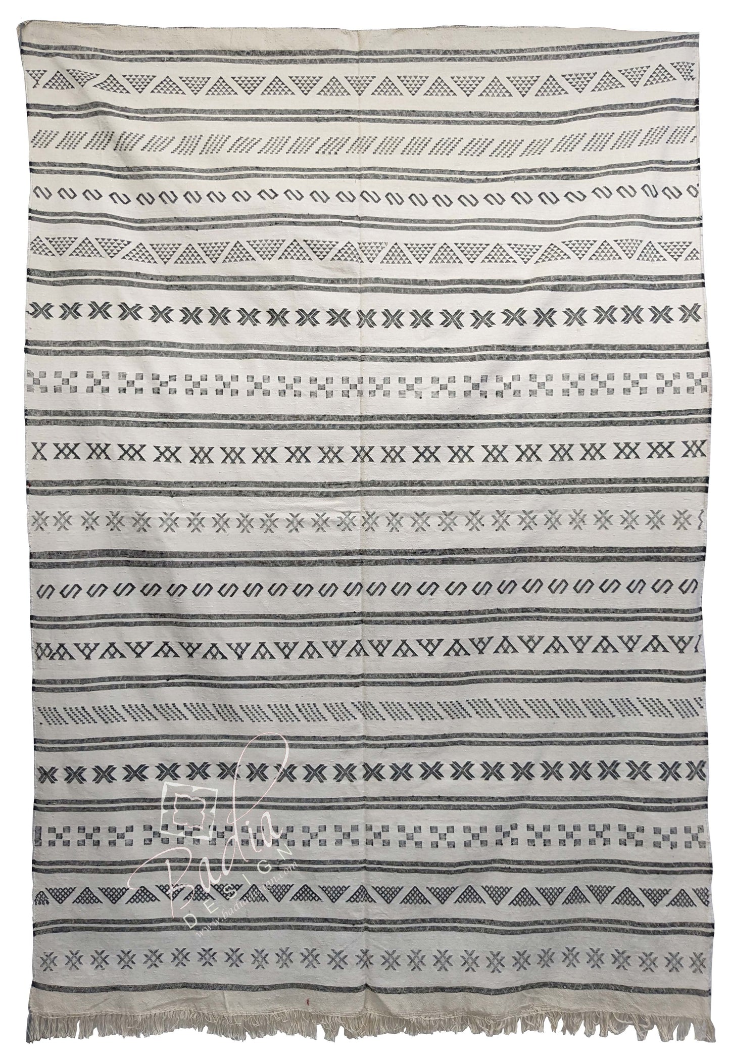 Gray Color Tribal Rug with Geometric Designs