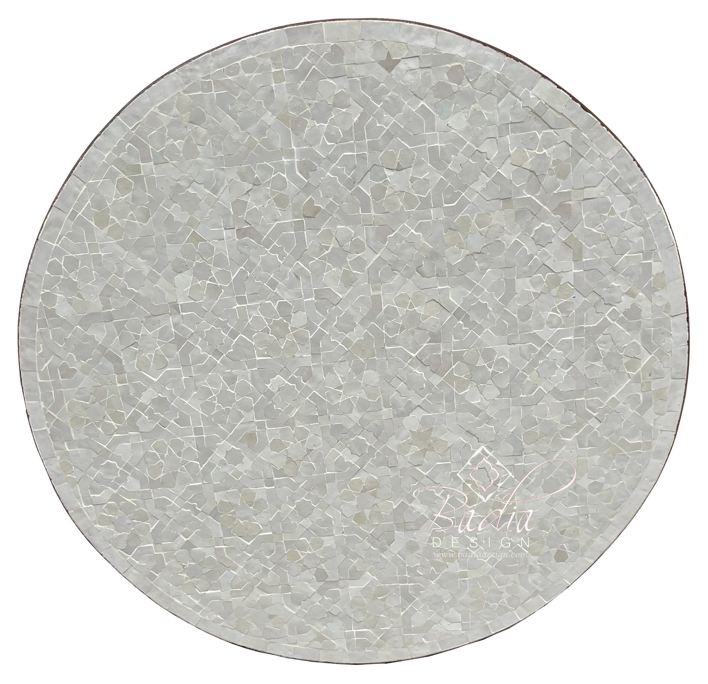 Intricately Designed Round Mosaic Tile Table Top