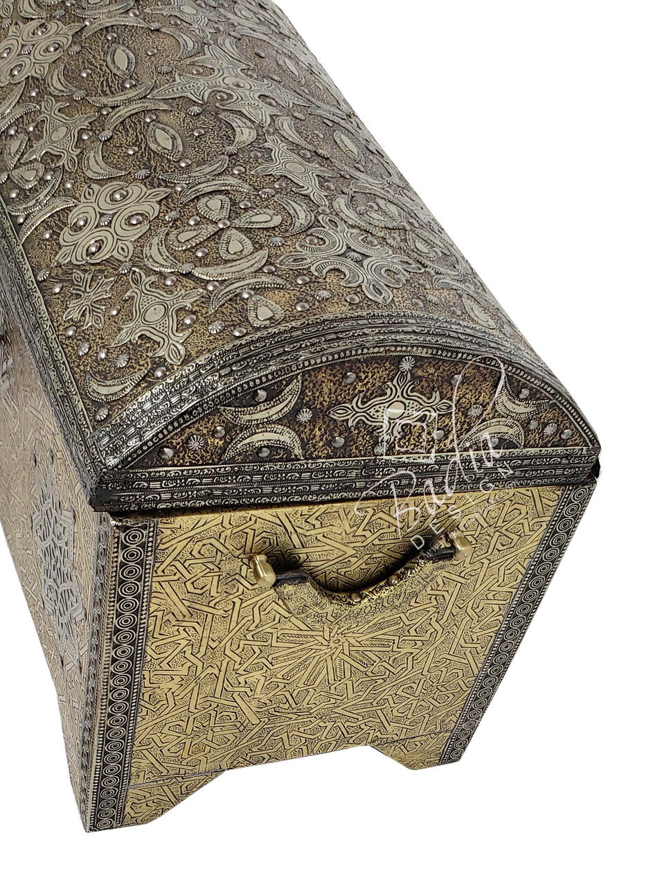 Hand Carved Embossed Brass Trunk