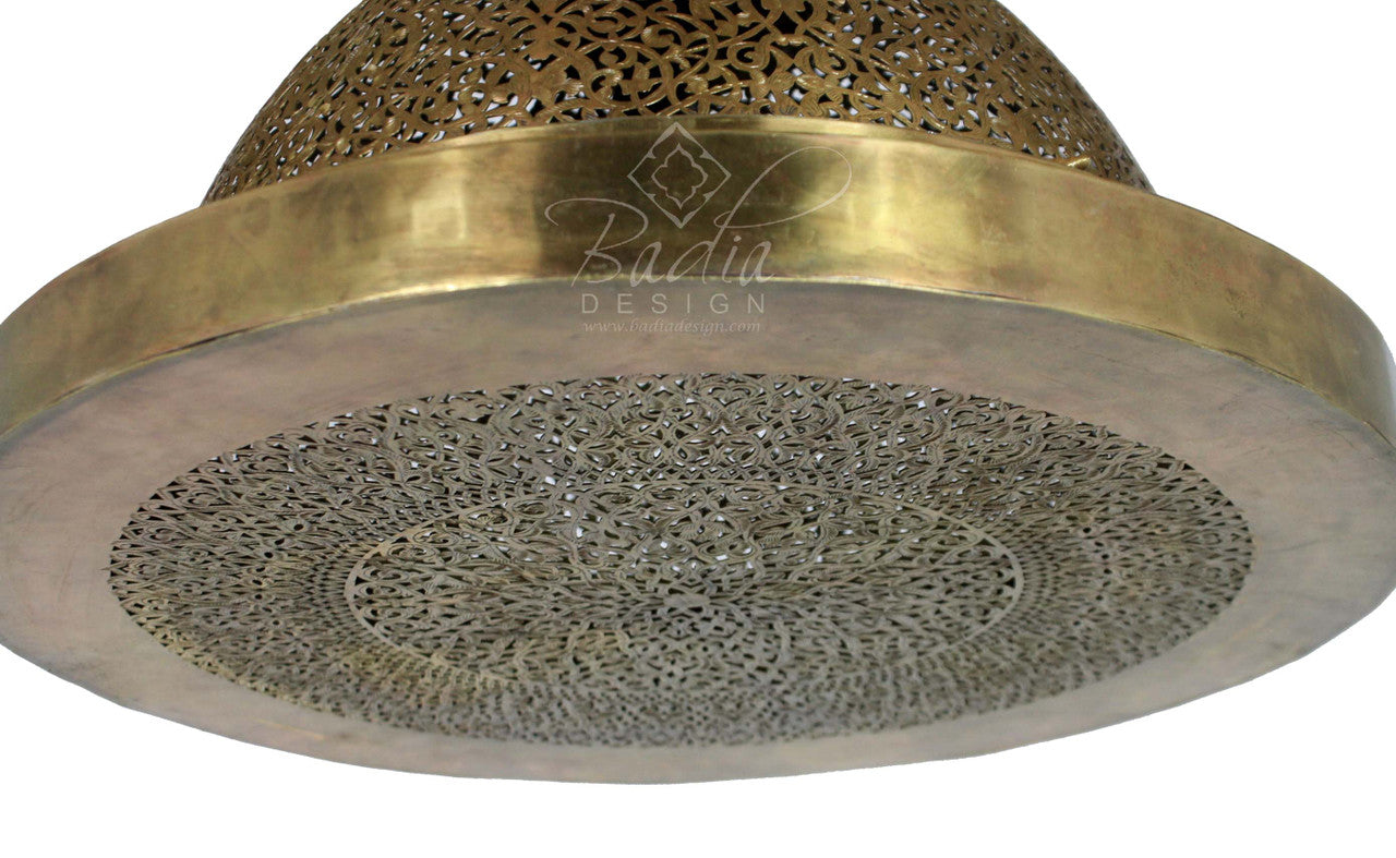 Hand Designed Flat Bottom Brass Chandelier