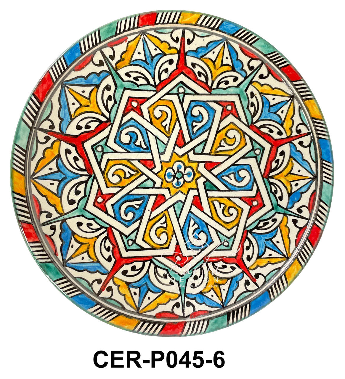 Hand Painted Multi-Color Ceramic Plates