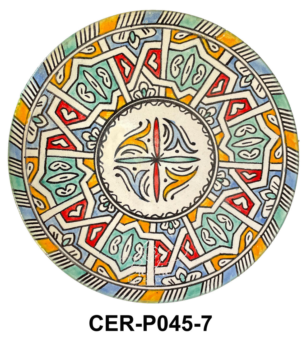 Hand Painted Multi-Color Ceramic Plates
