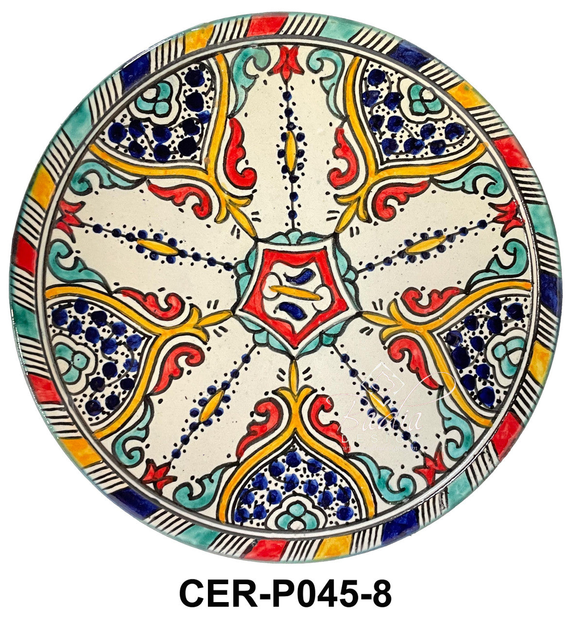 Hand Painted Multi-Color Ceramic Plates