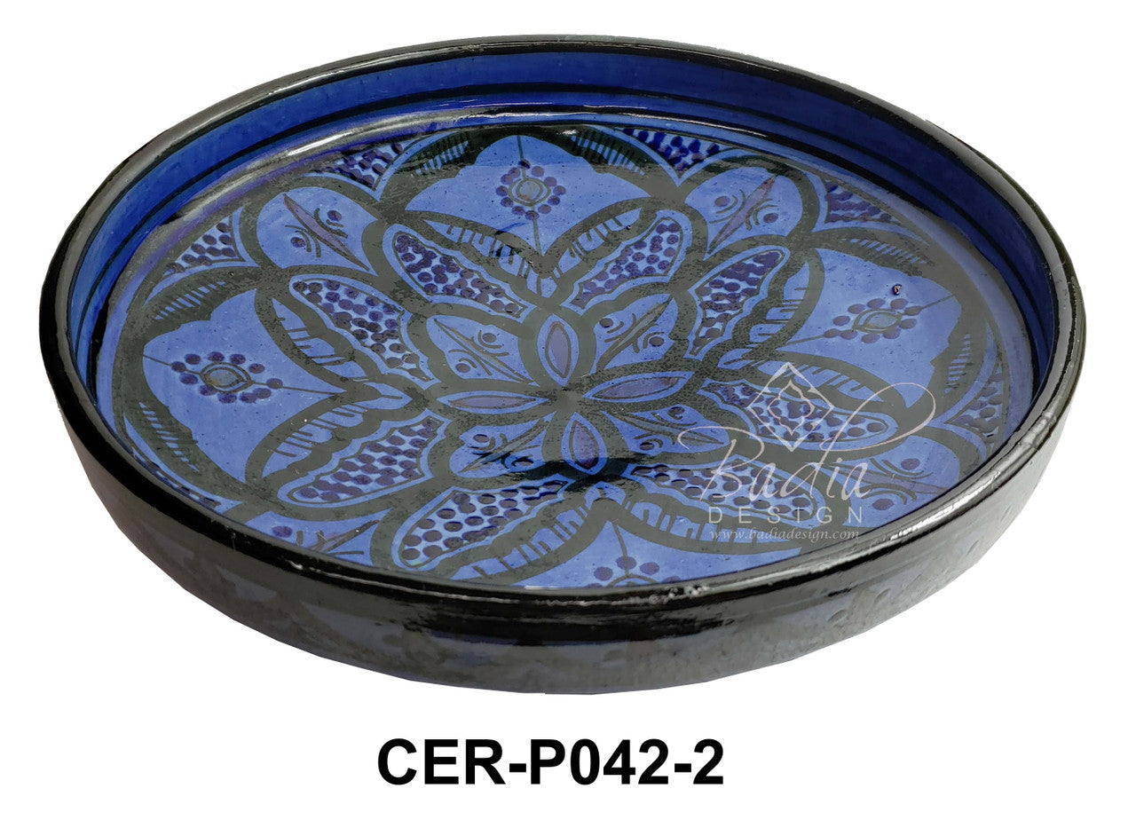 High Rim Hand Painted Ceramic Plates