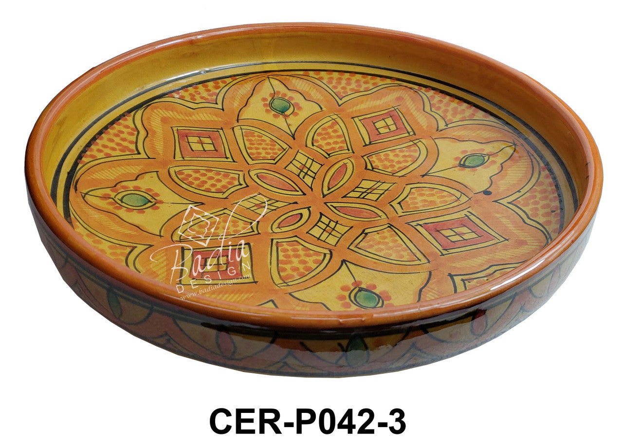 High Rim Hand Painted Ceramic Plates