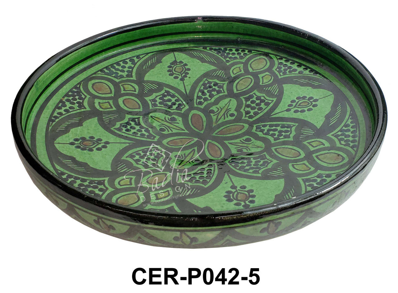 High Rim Hand Painted Ceramic Plates