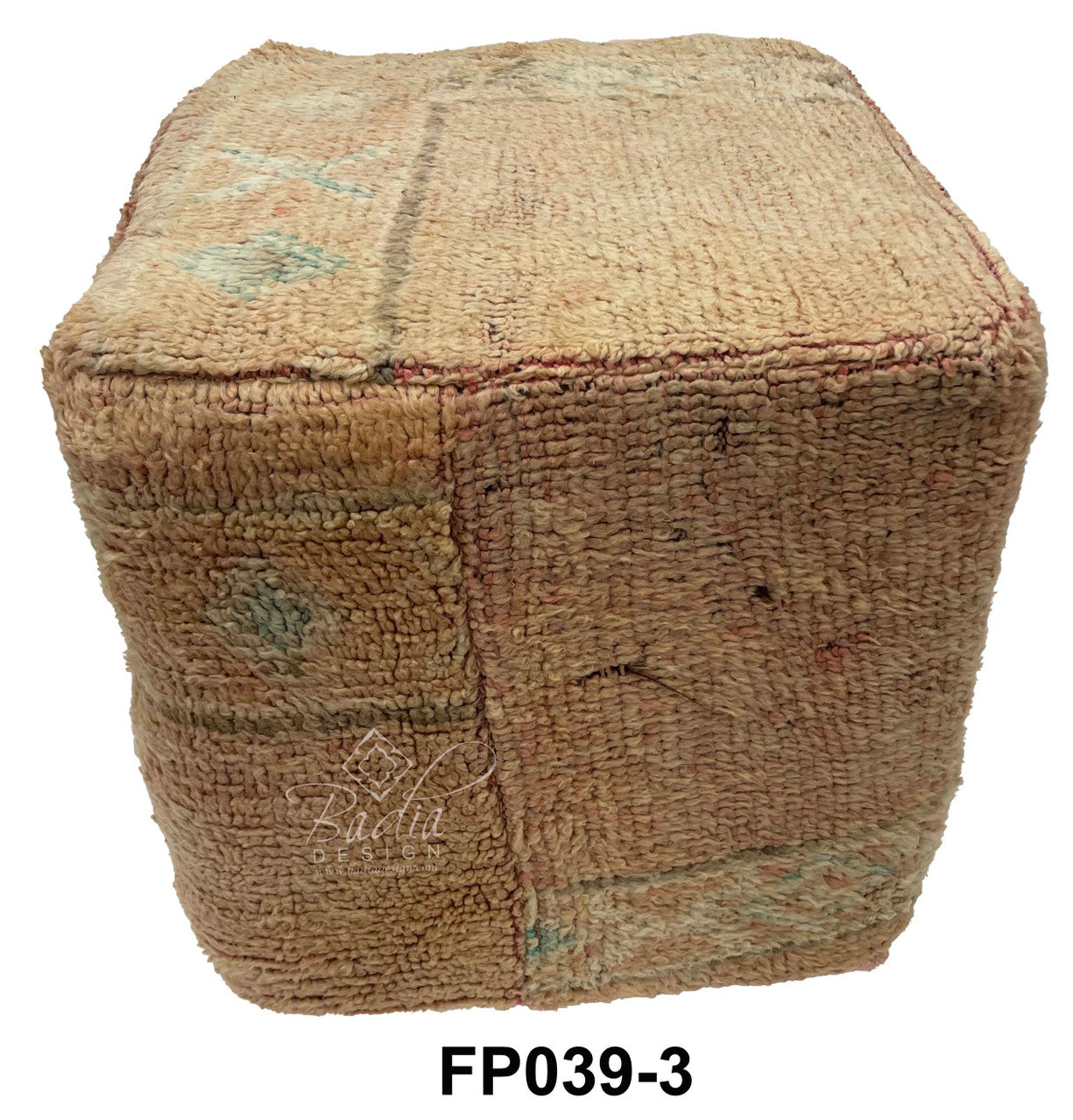 Handwoven Wool Square Shaped Kilim Ottoman