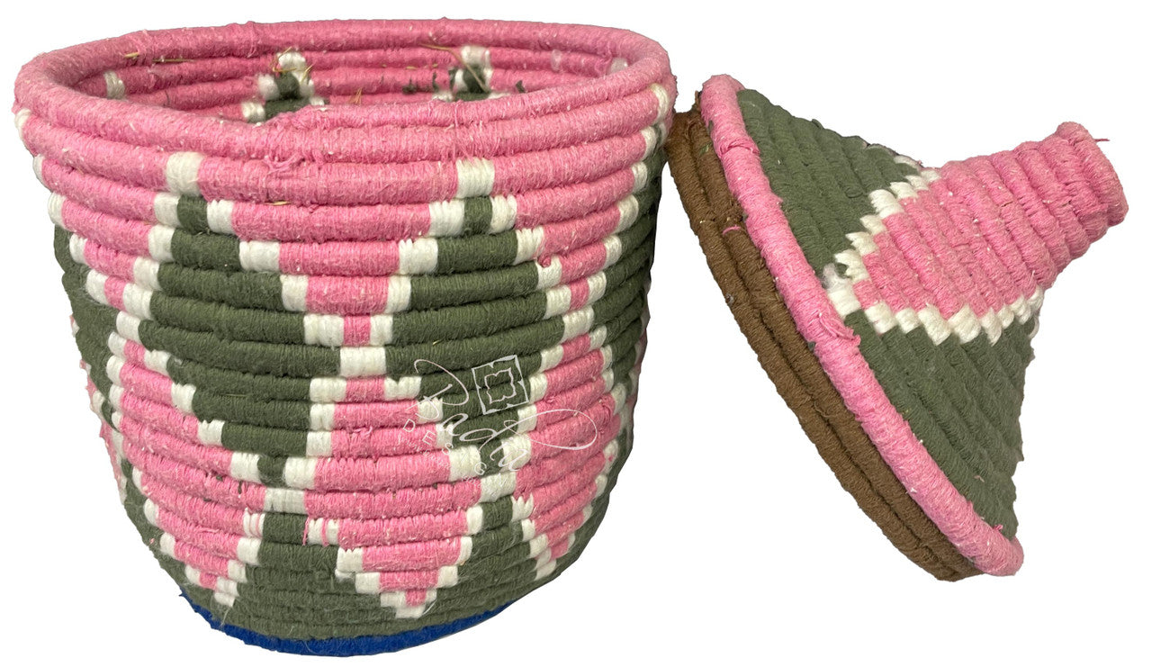 Handwoven Berber Baskets with Bright Colors