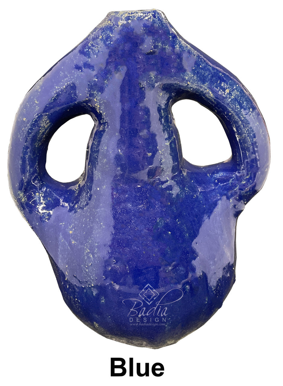 Blue and White Hand Painted Wide Ceramic Flower Vase - CER124