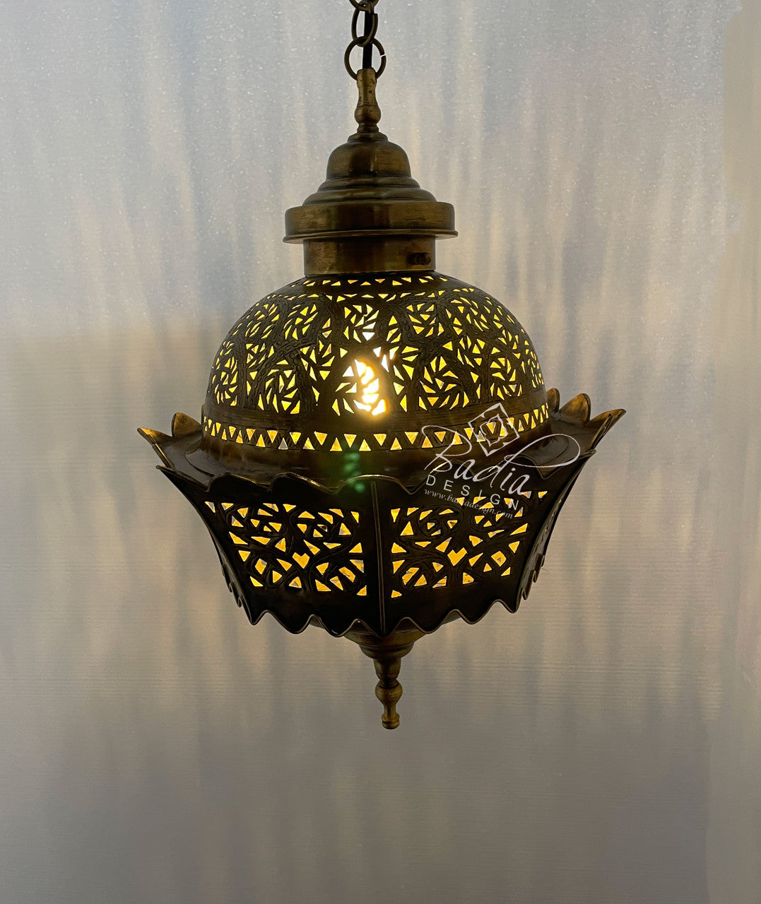 Intricately Designed Brass Lamp