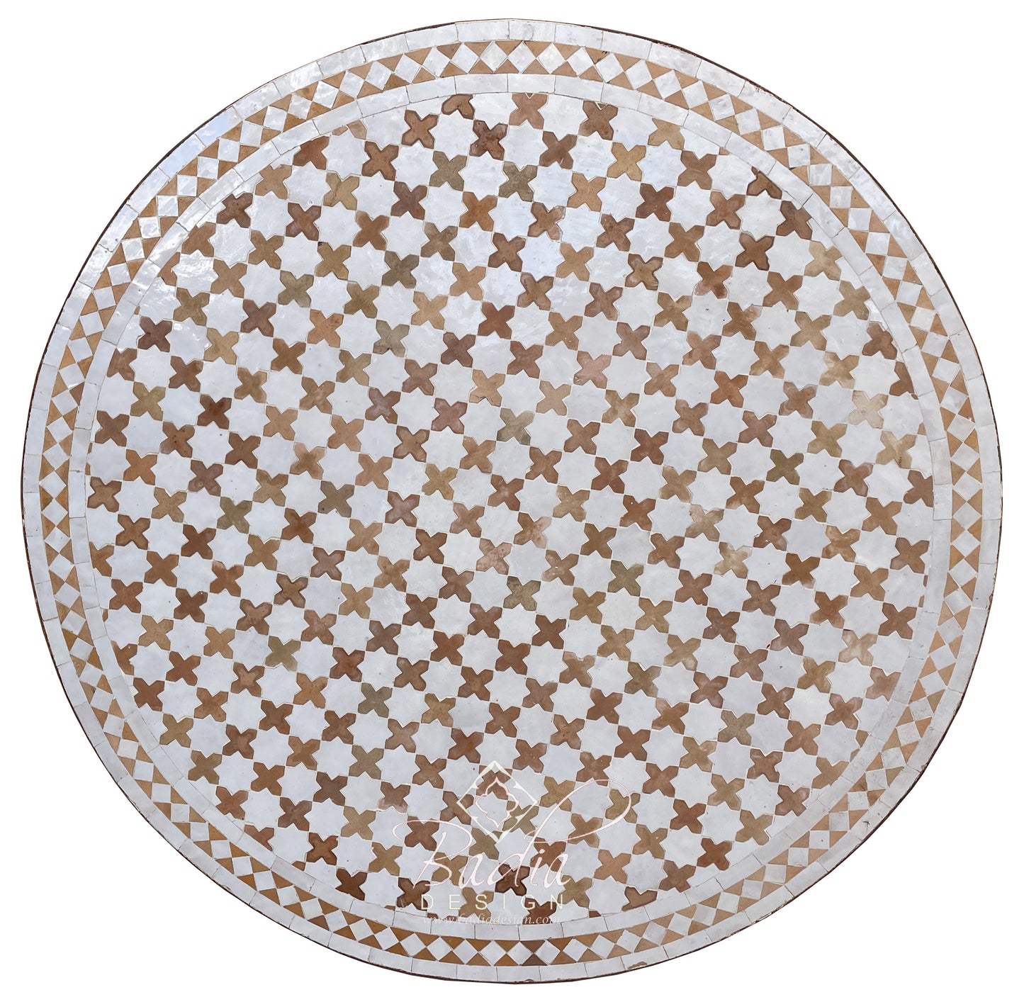 Round Moroccan Mosaic Tile Table Top