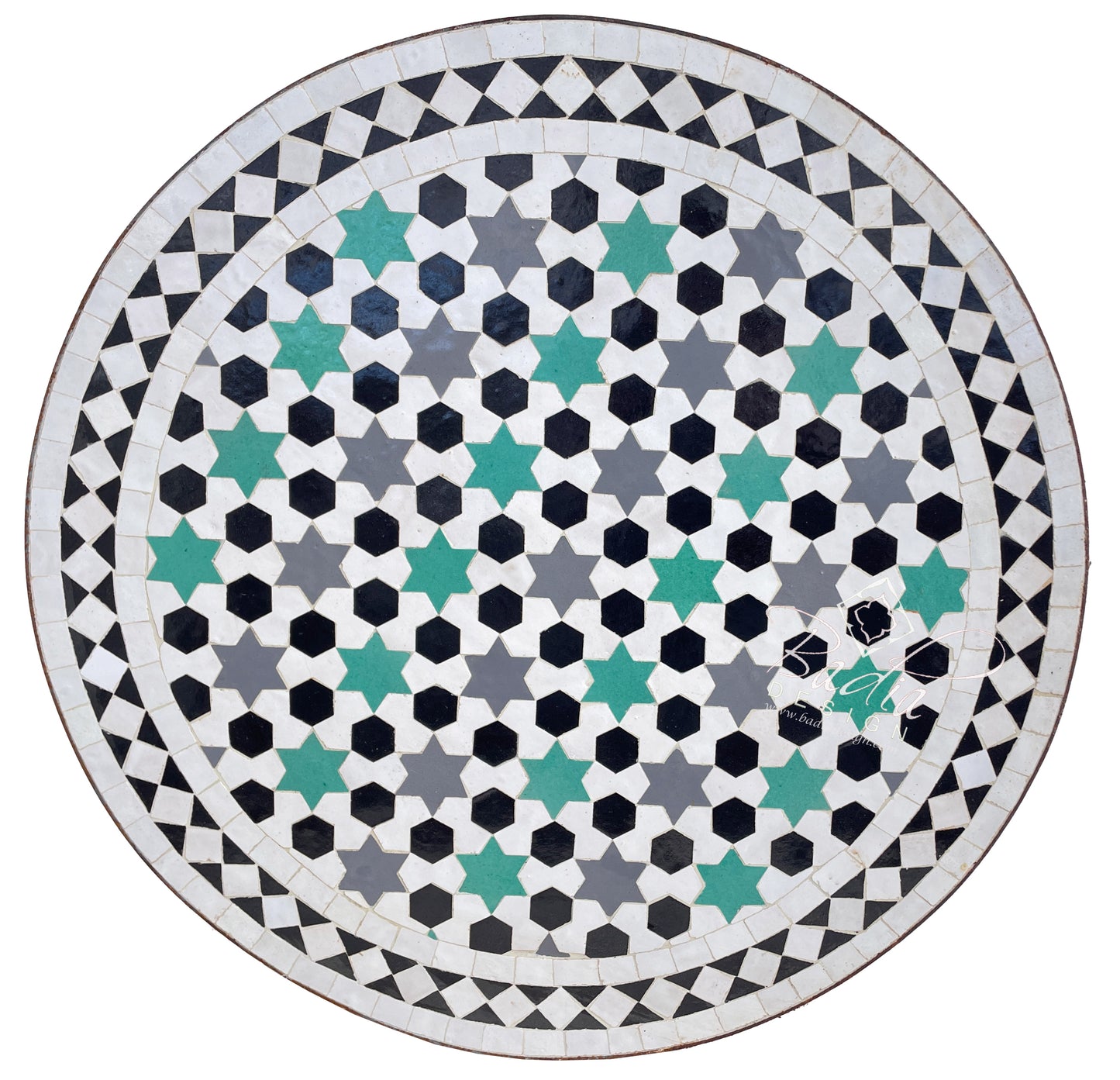 Multi-Color Round Tile Table Top