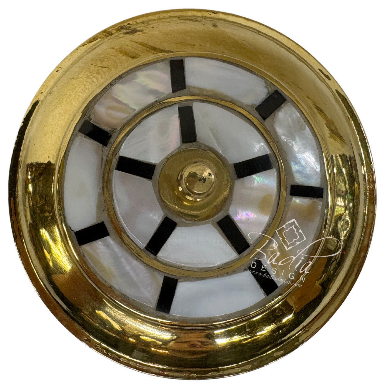 Handmade Round Mother of Perl Trinket Container